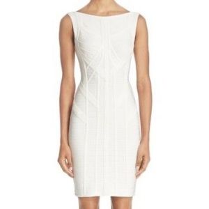 Herve Leger White Low Back Bandage Dress